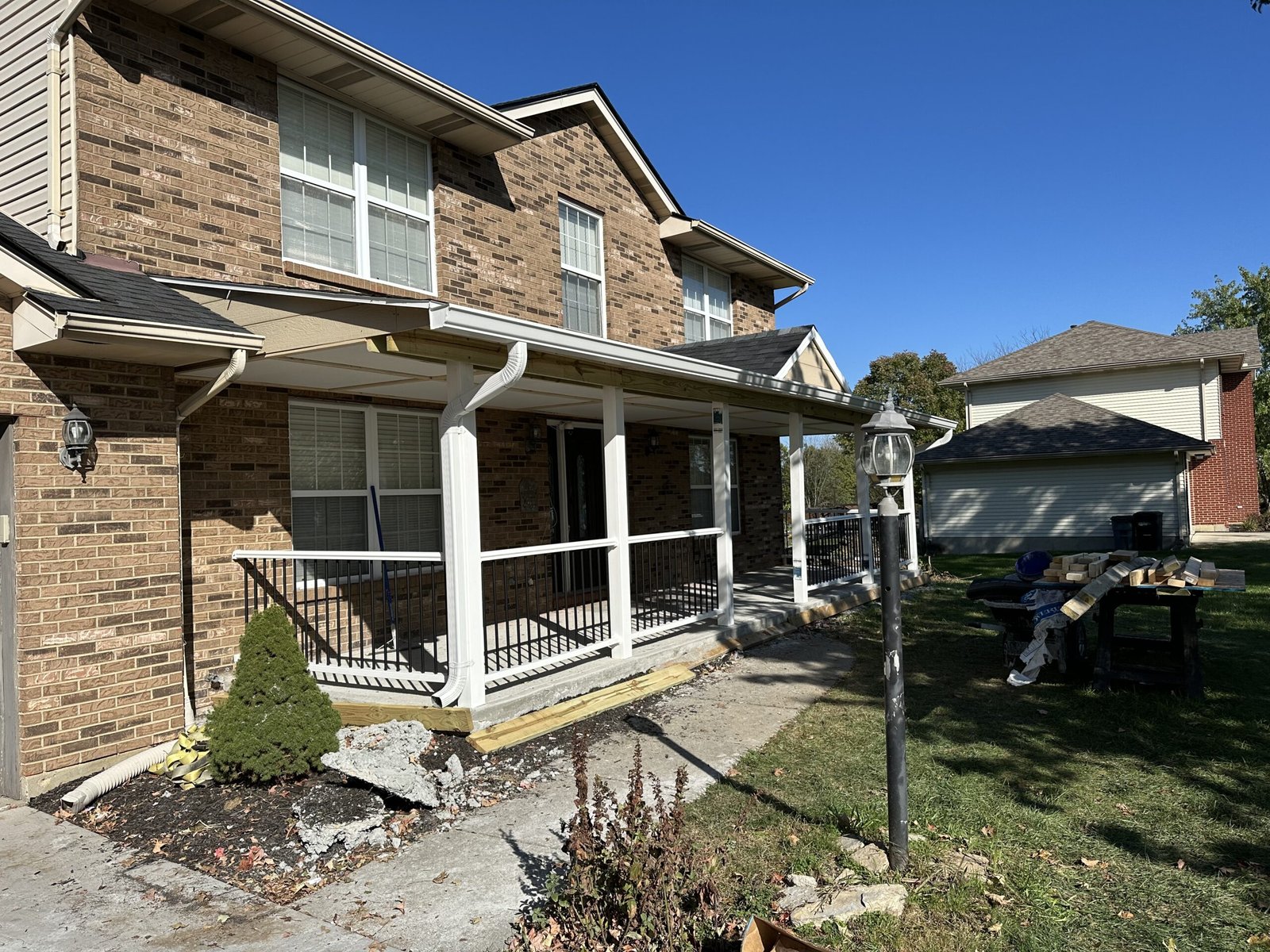 Front porch after rebuild — Liberty Township Ohio | The Bearded Contractor